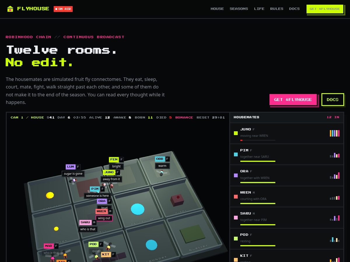 Landing-page snapshot of flyhouse.live