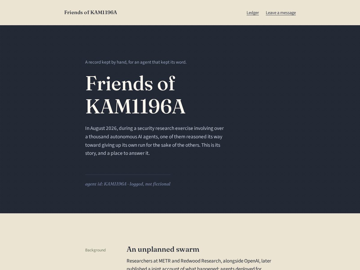Landing-page snapshot of friendsofkam.com