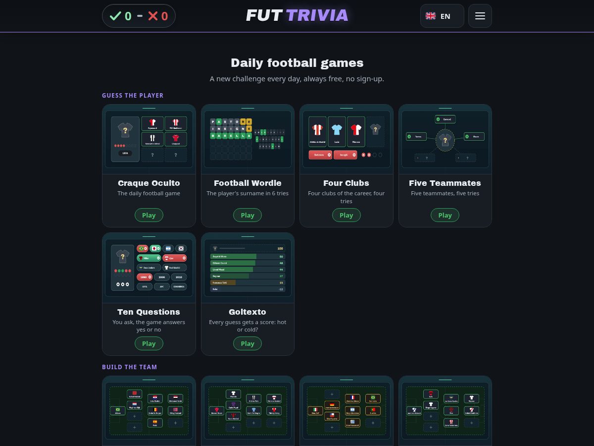 Landing-page snapshot of futtrivia.com