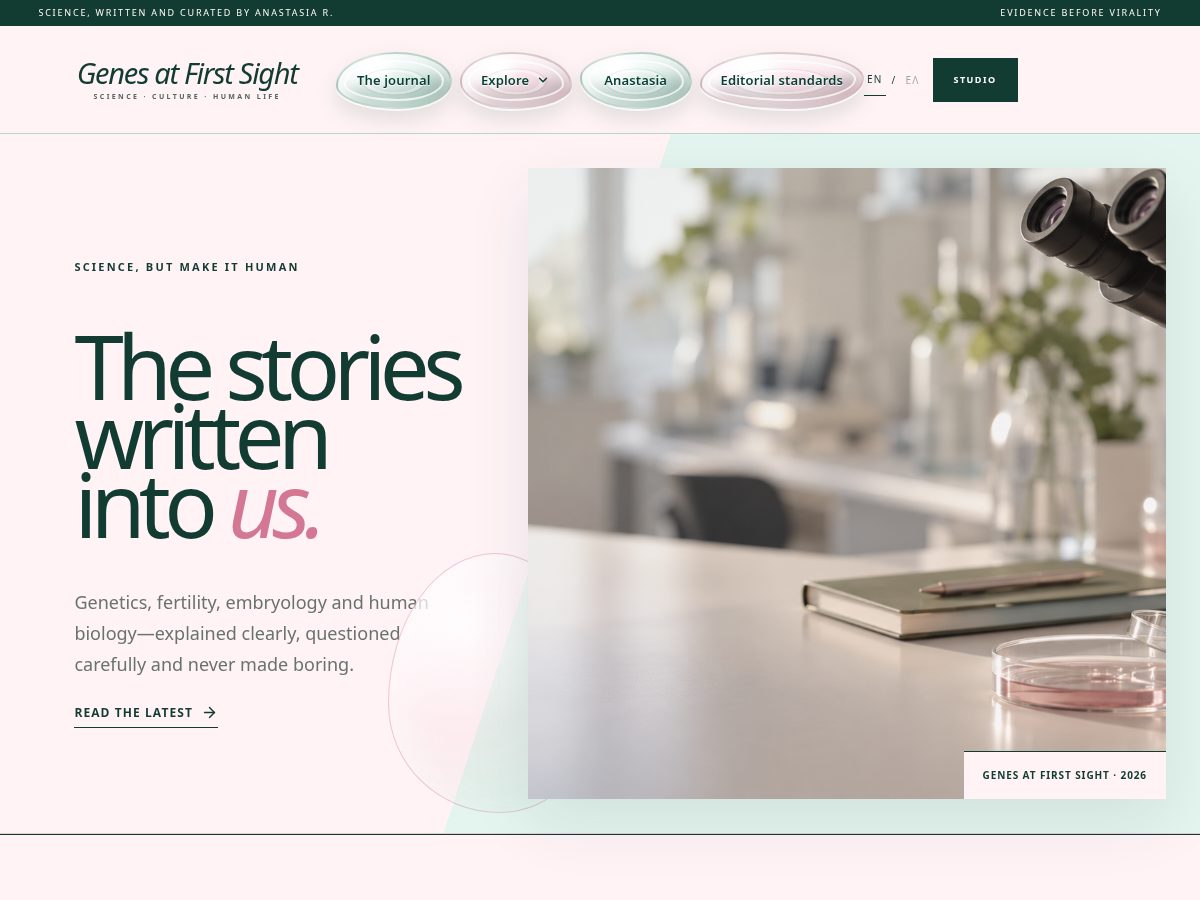 Landing-page snapshot of genesatfirstsight.com