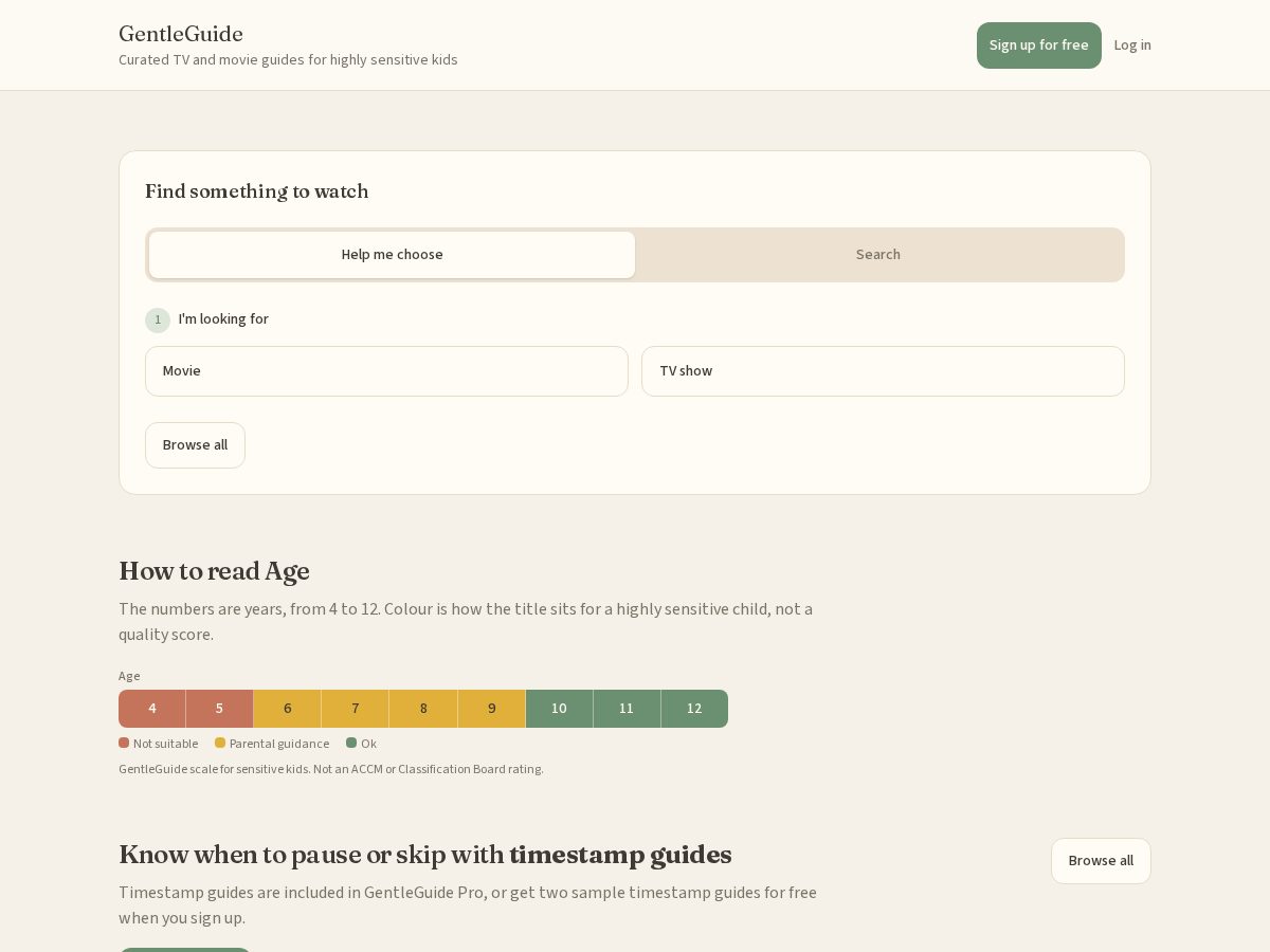 Landing-page snapshot of gentleguide.online