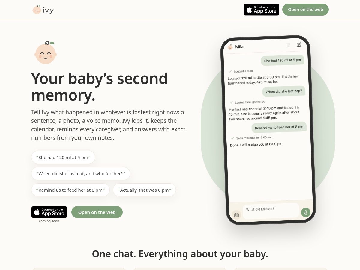 Landing-page snapshot of get-ivy.baby