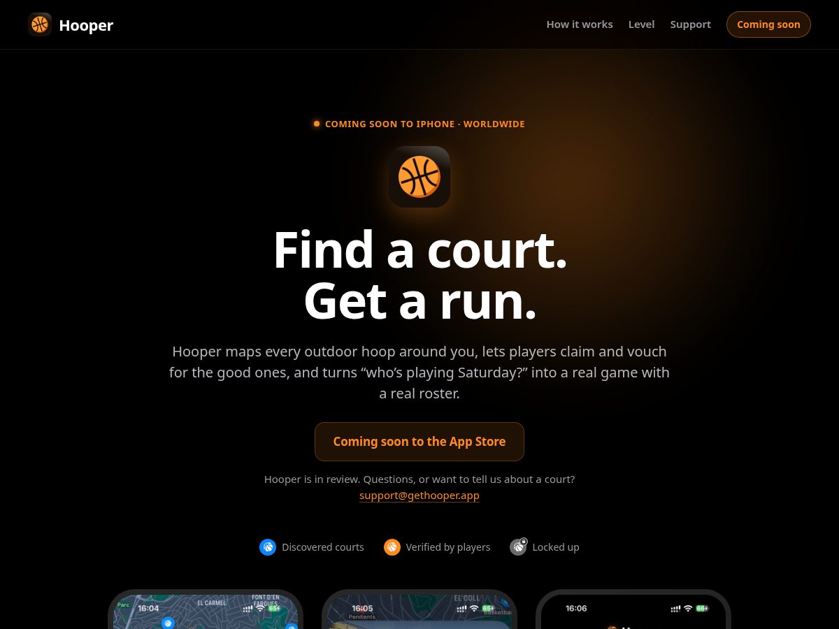Landing-page snapshot of gethooper.app