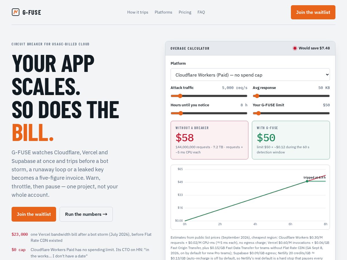 Landing-page snapshot of gfuse.dev