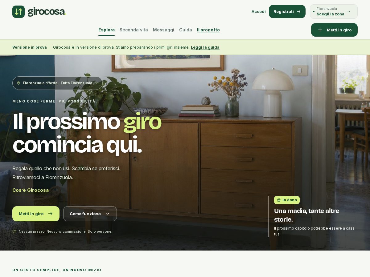 Landing-page snapshot of girocosa.com