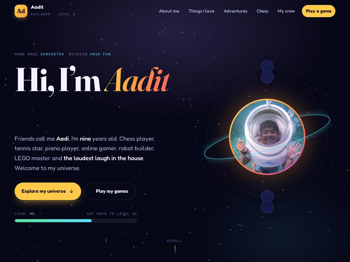 Landing-page snapshot of helloaadit.com