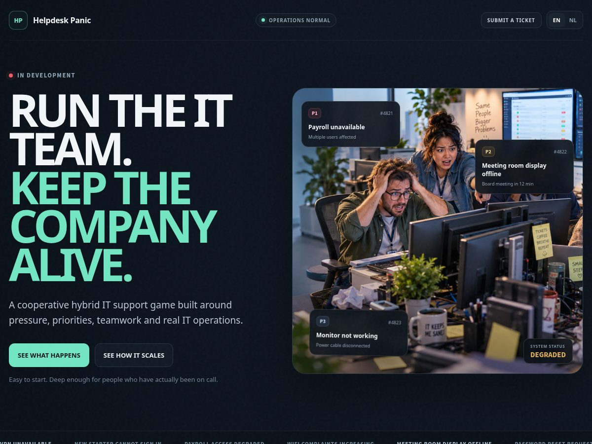 Landing-page snapshot of helpdeskpanic.com