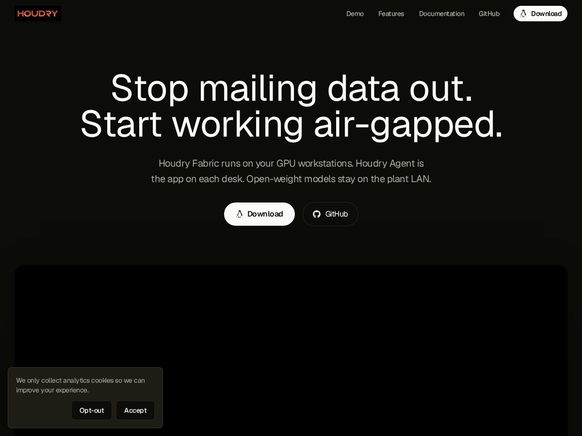 Landing-page snapshot of houdry.live