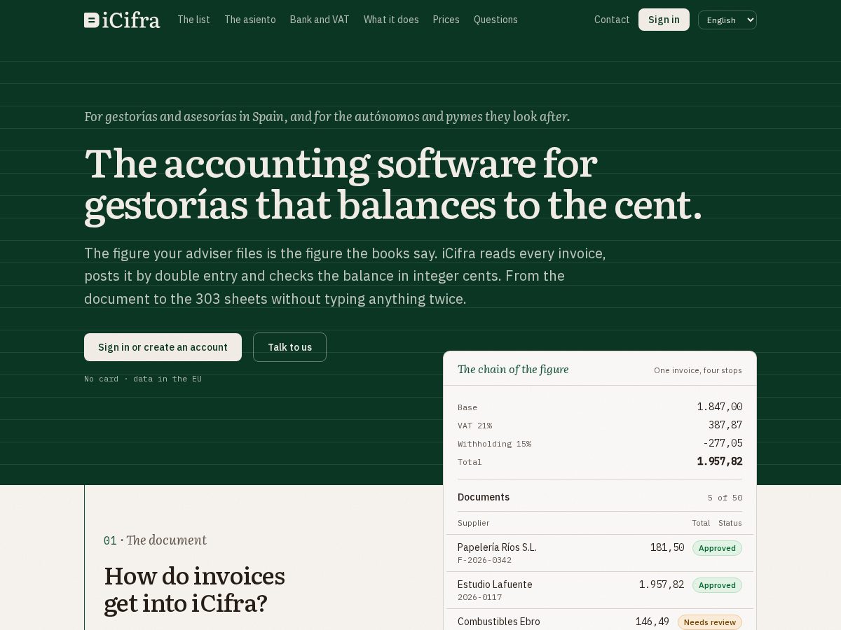 Landing-page snapshot of icifra.com