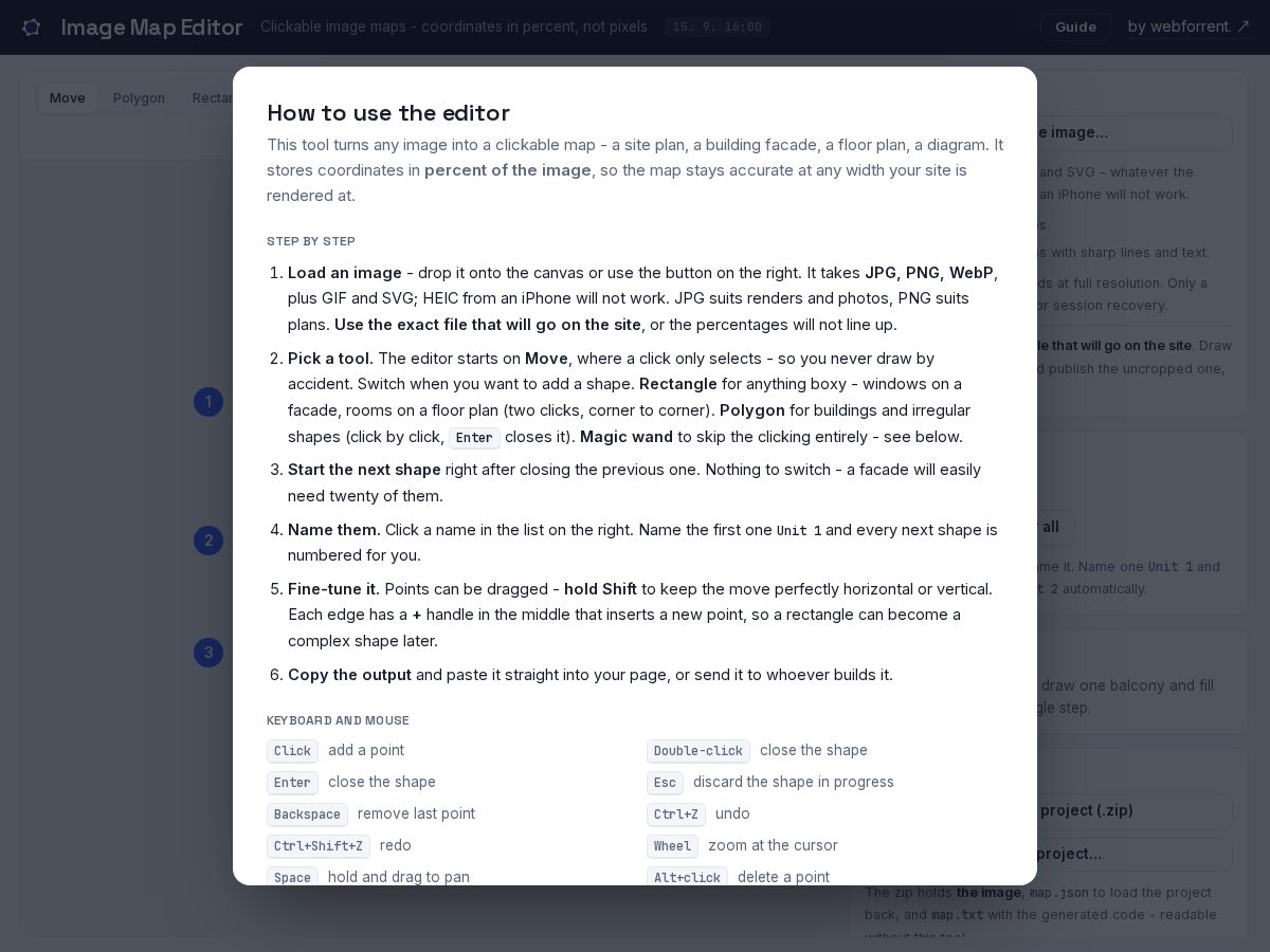 Landing-page snapshot of imagemapeditor.com
