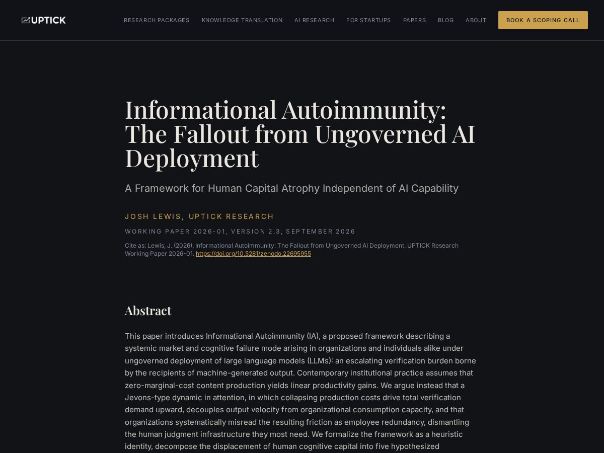 Landing-page snapshot of informationalautoimmunity.com