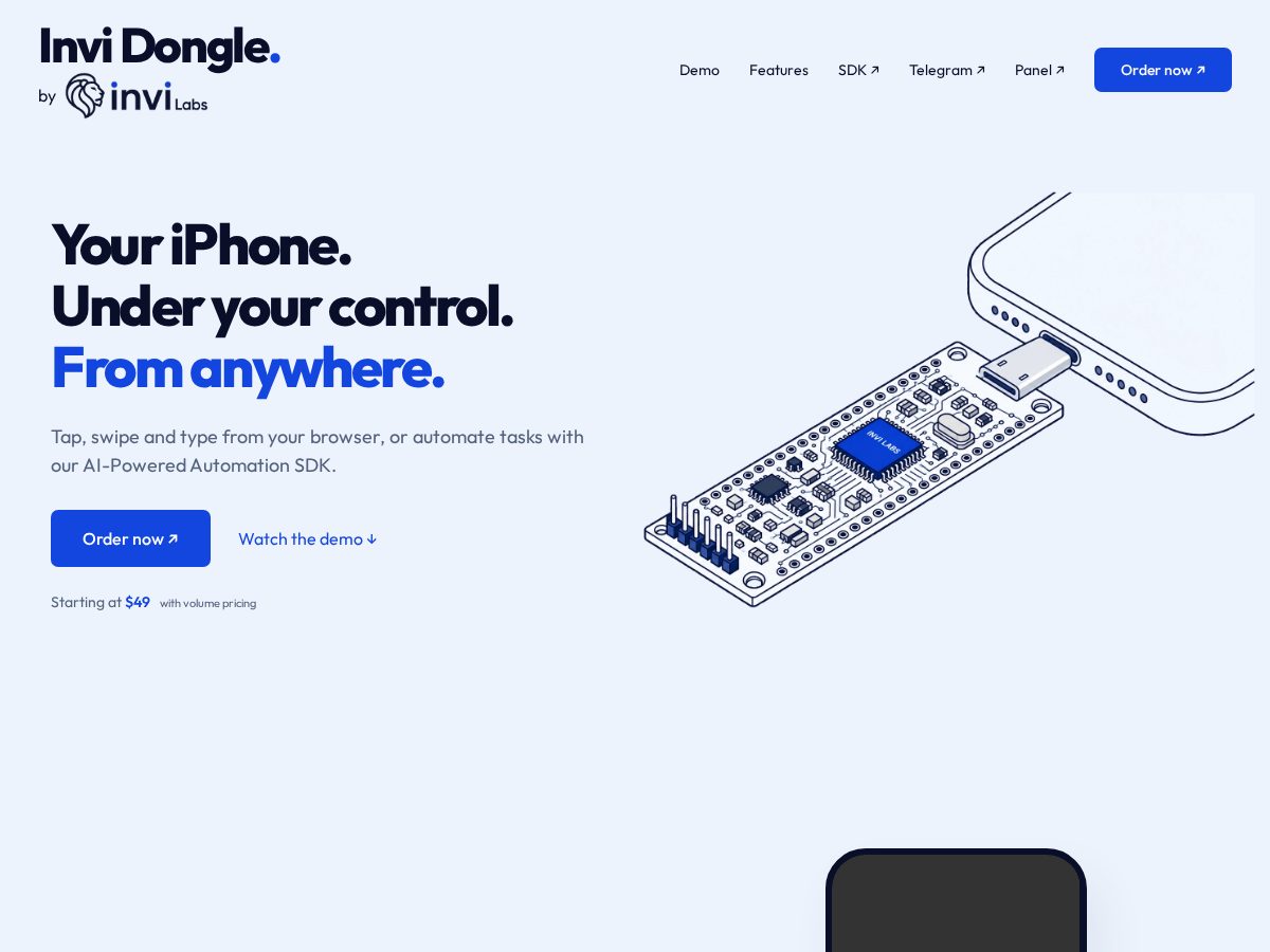Landing-page snapshot of invidongle.com