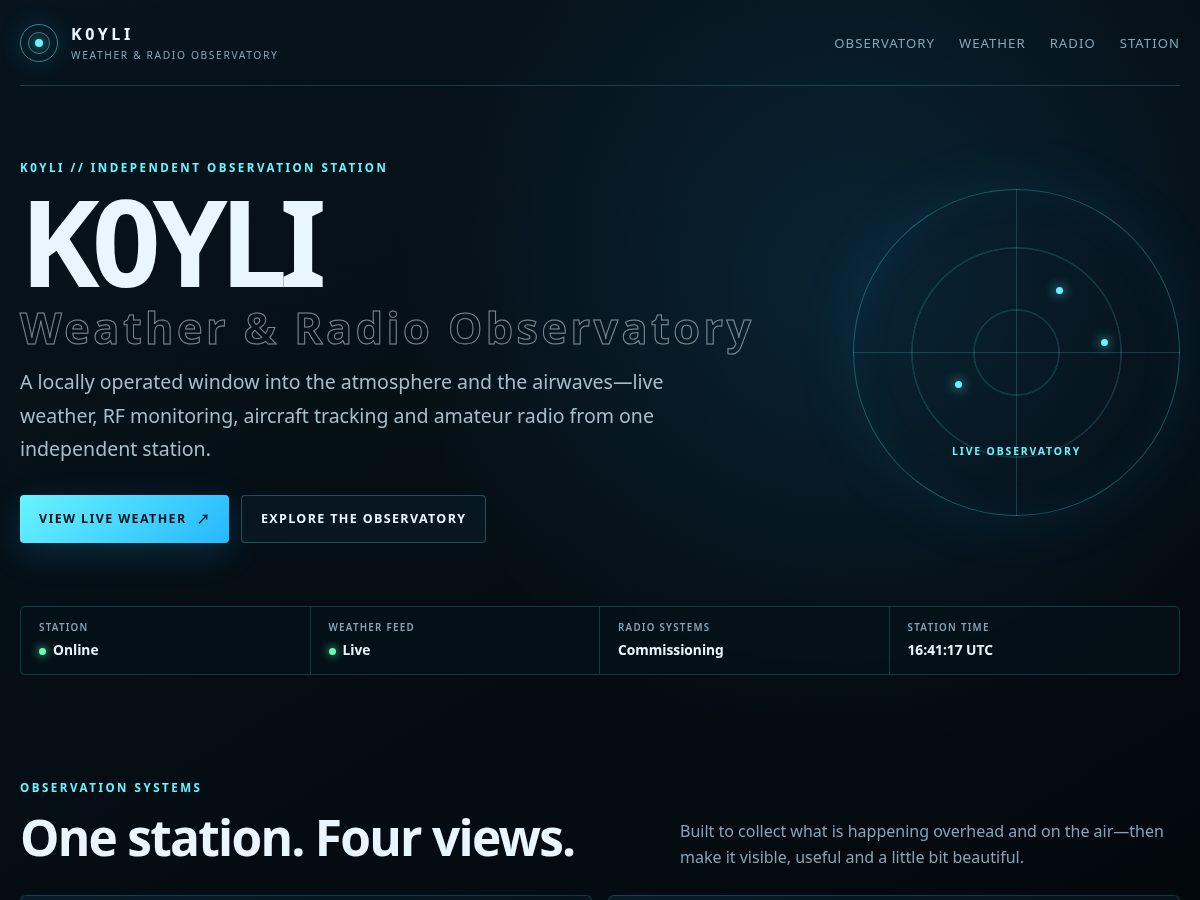 Landing-page snapshot of k0yli.com