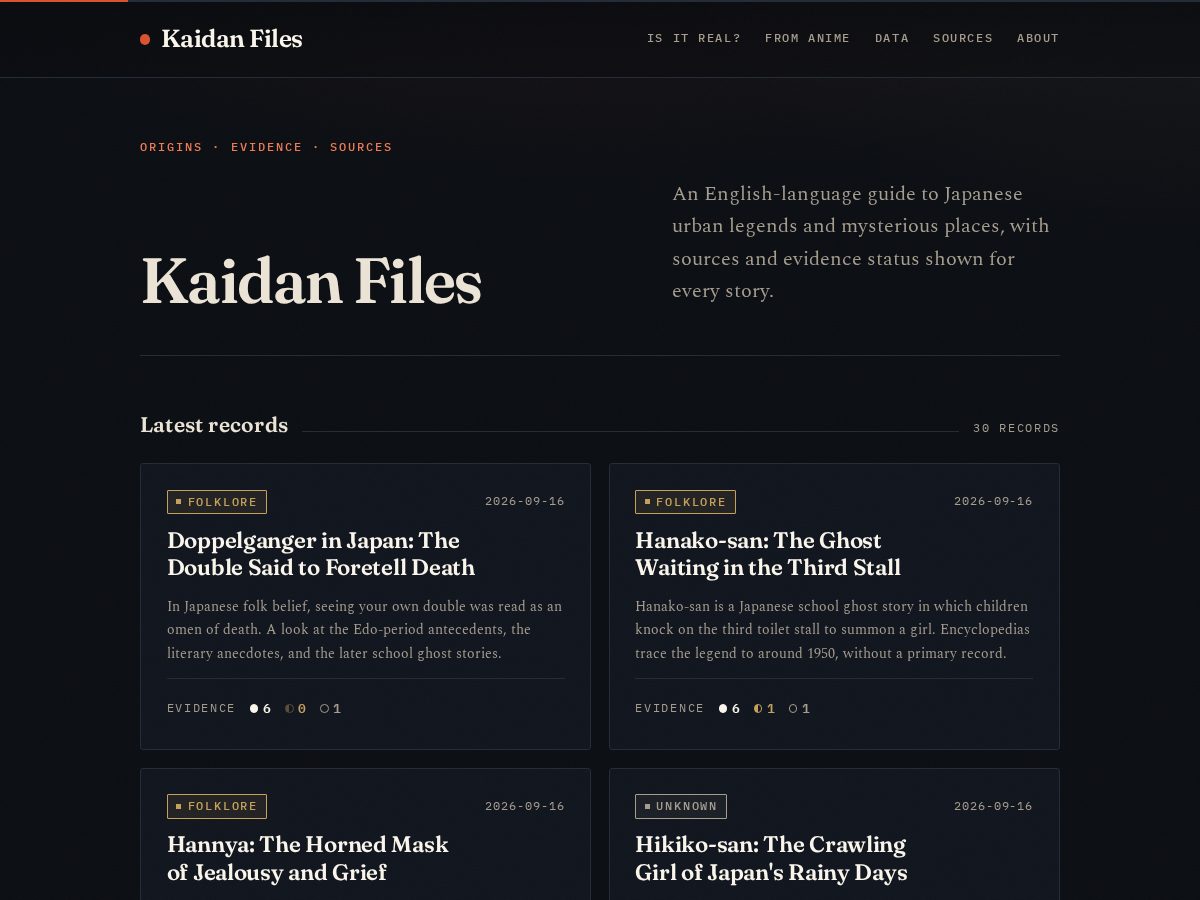 Landing-page snapshot of kaidanfiles.com