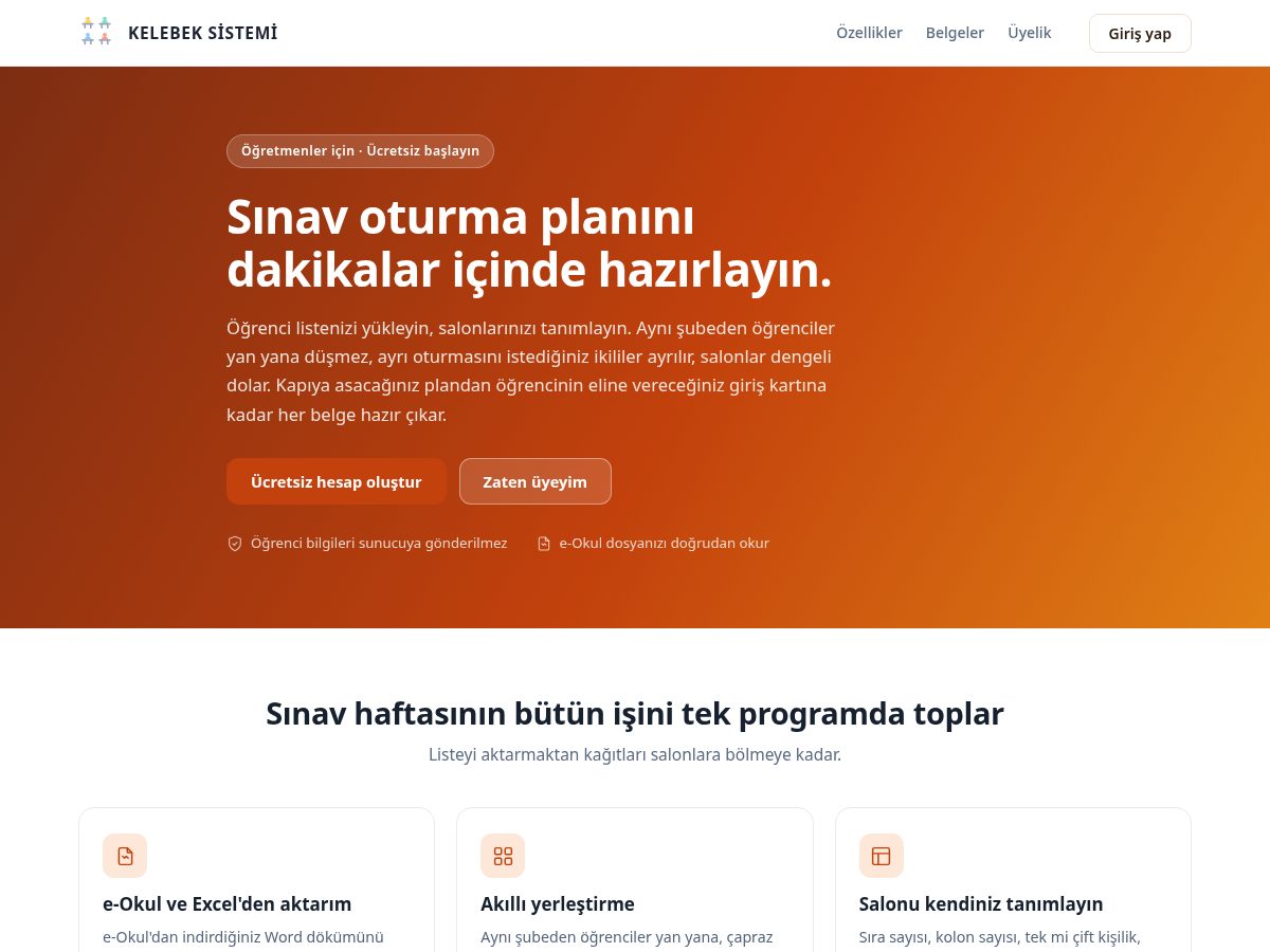 Landing-page snapshot of kelebeksinav.org