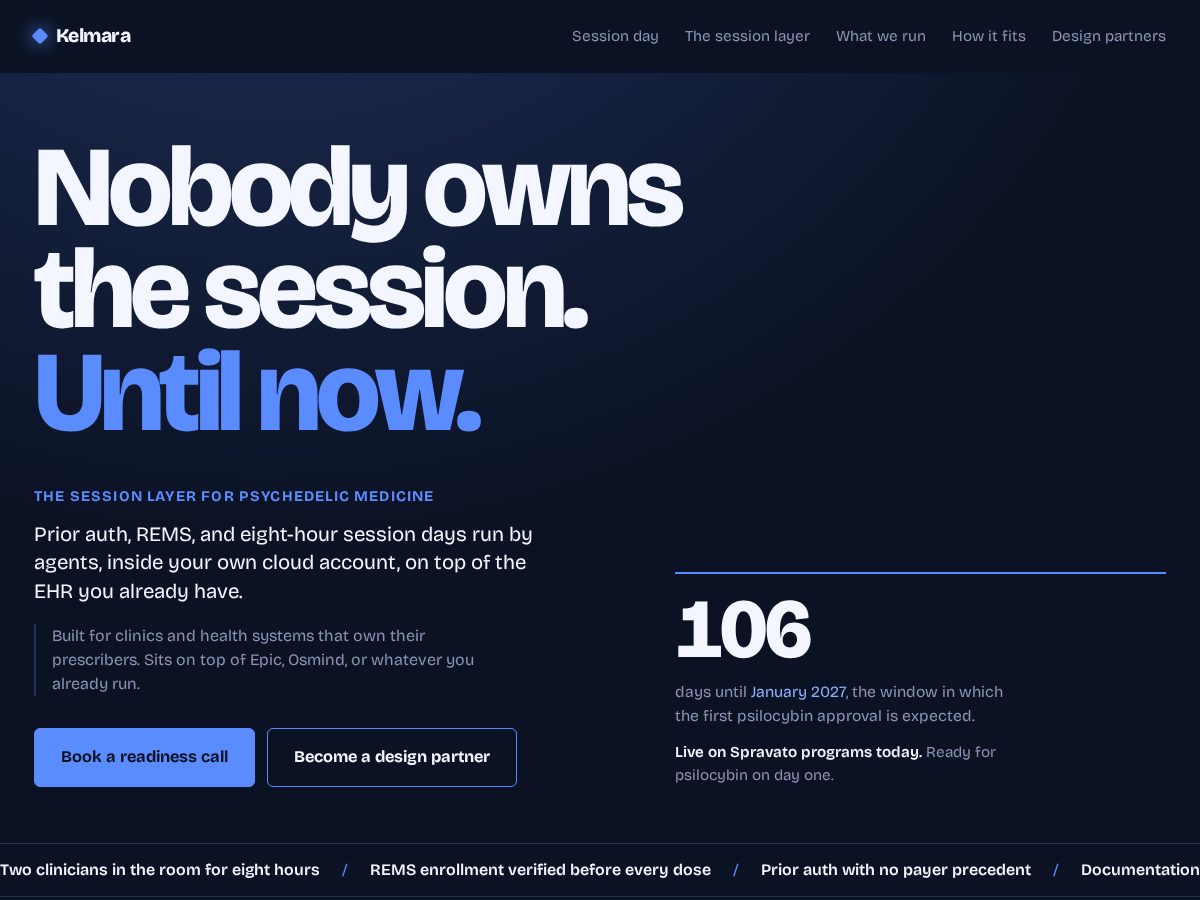 Landing-page snapshot of kelmarahealth.com