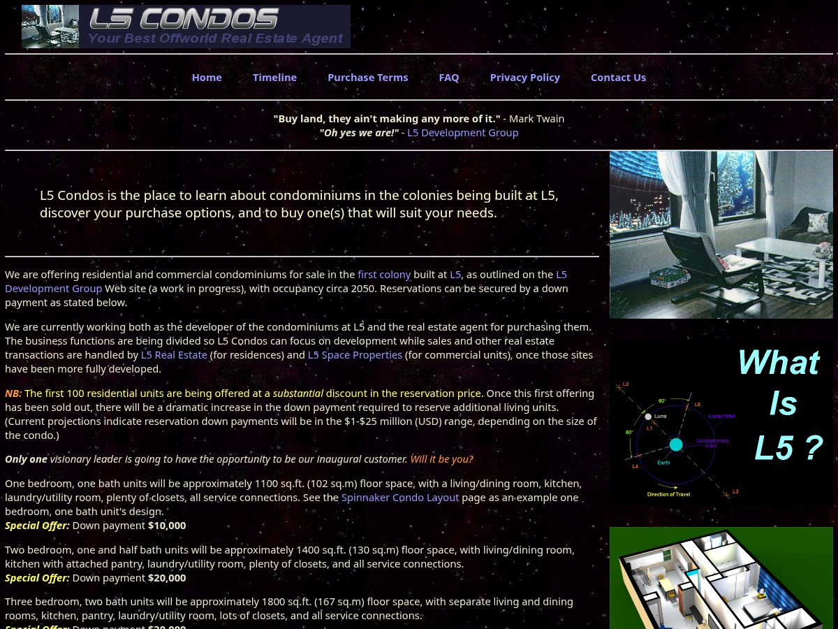 Landing-page snapshot of l5condo.info