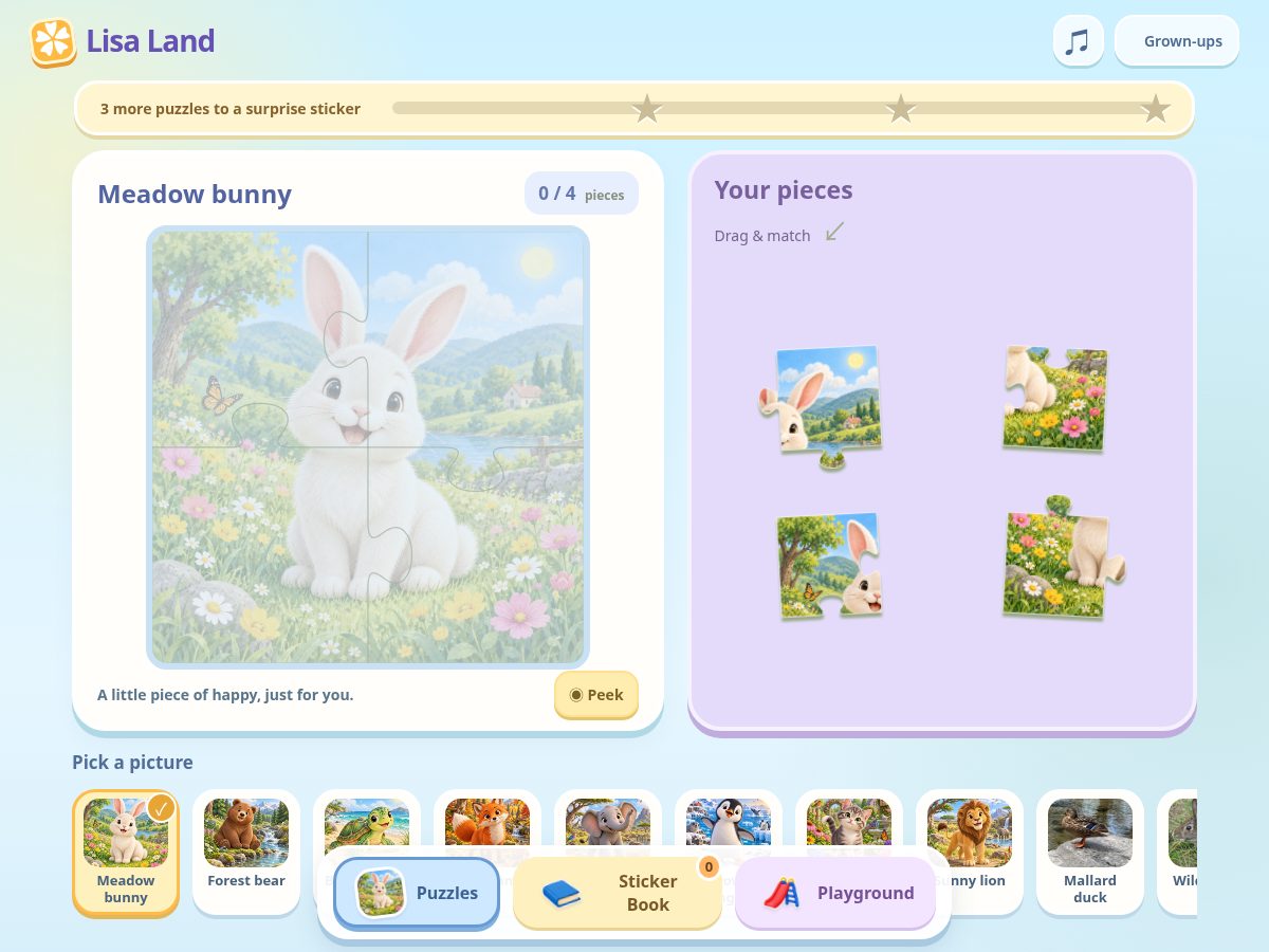 Landing-page snapshot of lisalandgames.com