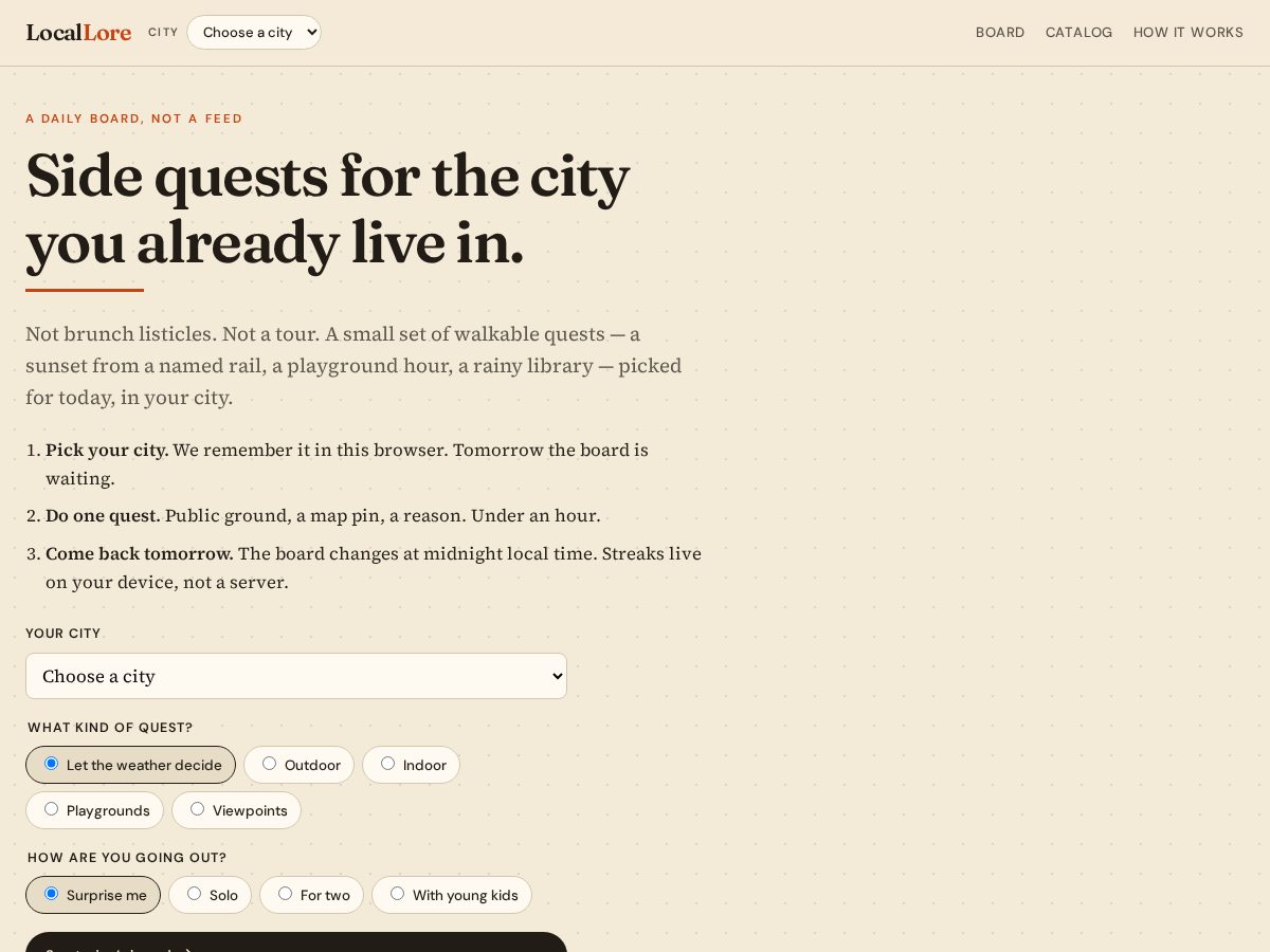 Landing-page snapshot of locallore.city