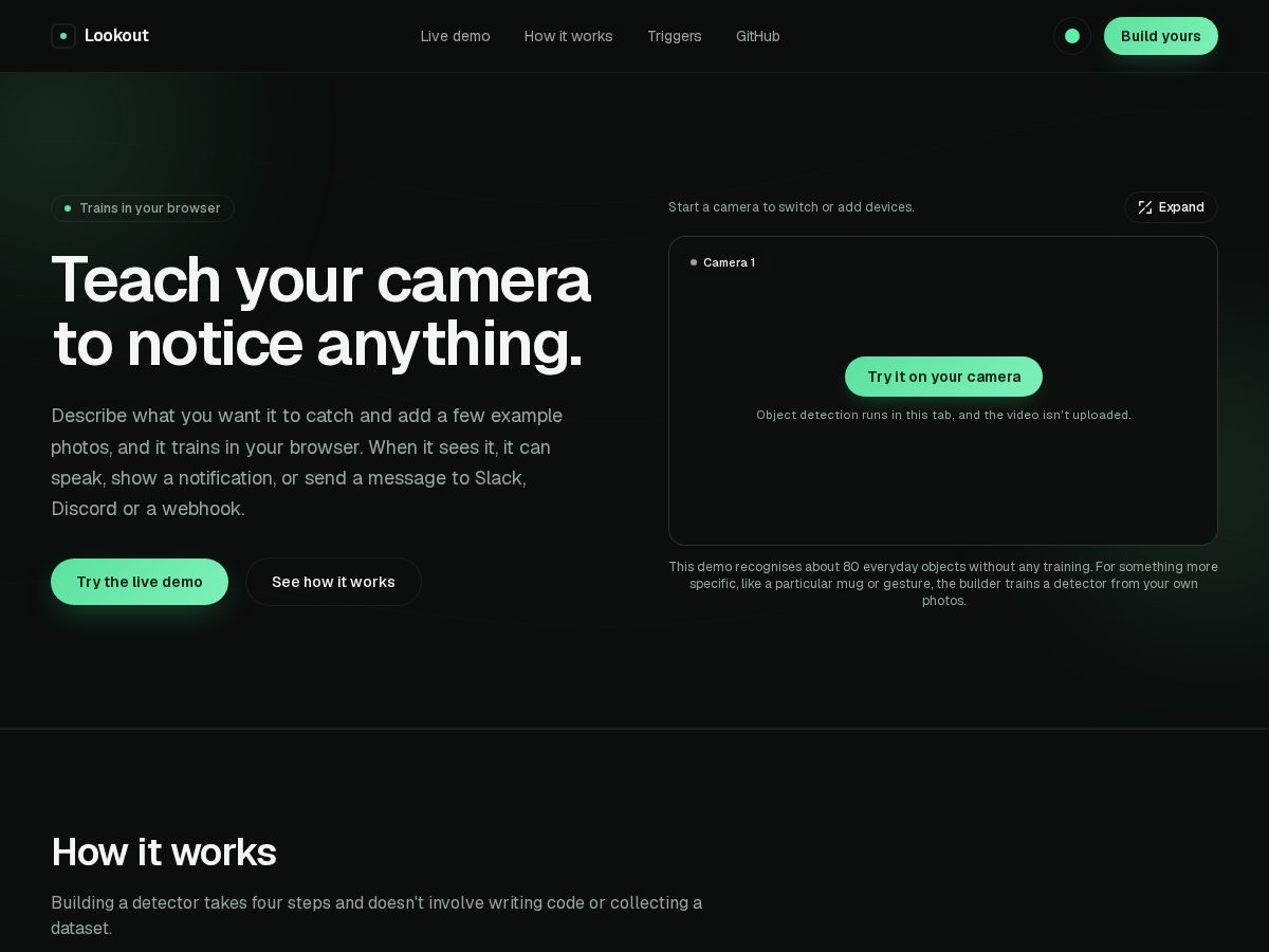Landing-page snapshot of lookout.vision
