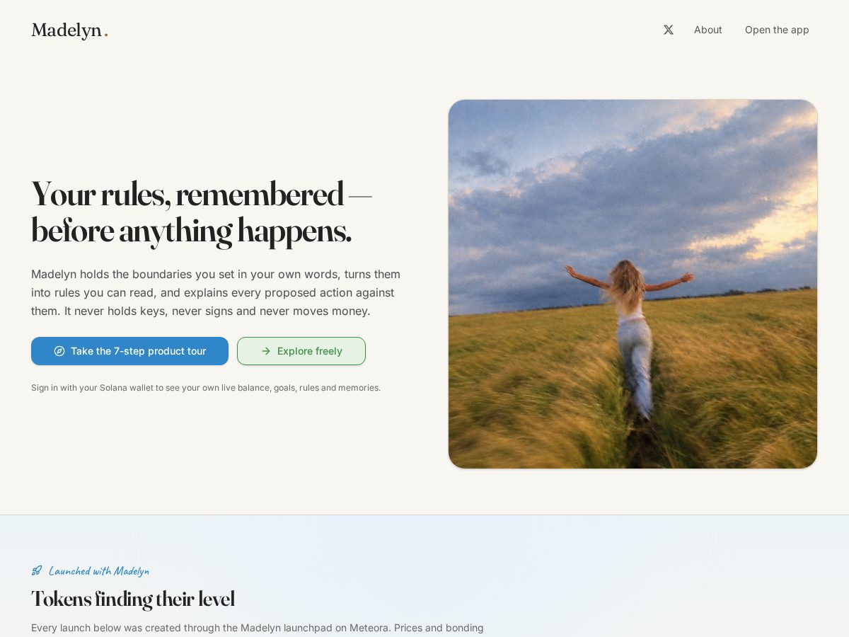 Landing-page snapshot of madelyns-dream.app