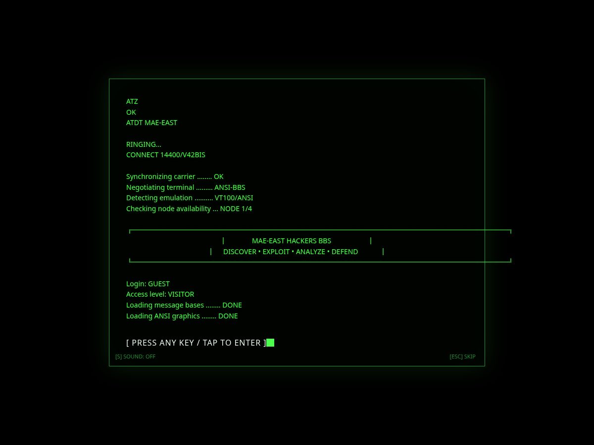 Landing-page snapshot of mae-east-hackers.com
