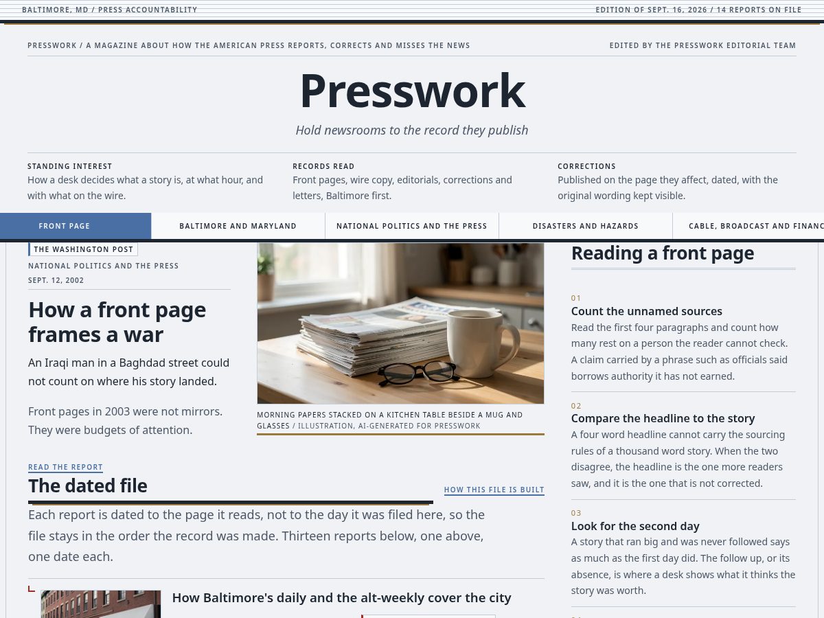 Landing-page snapshot of media-criticism.com