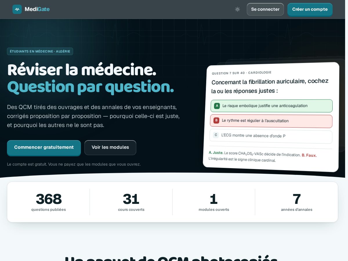 Landing-page snapshot of medigate-dz.com