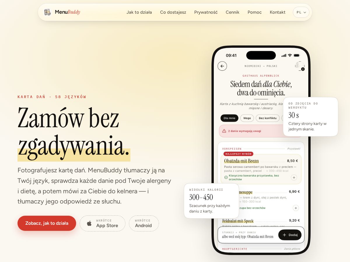 Landing-page snapshot of menubuddy.pro