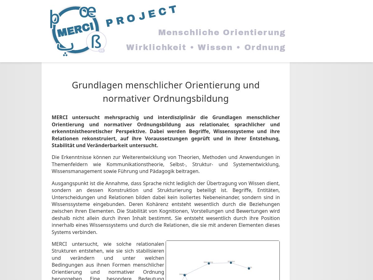 Landing-page snapshot of merciproject.net