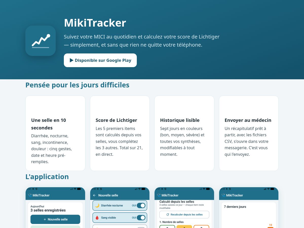 Landing-page snapshot of mikitracker.com