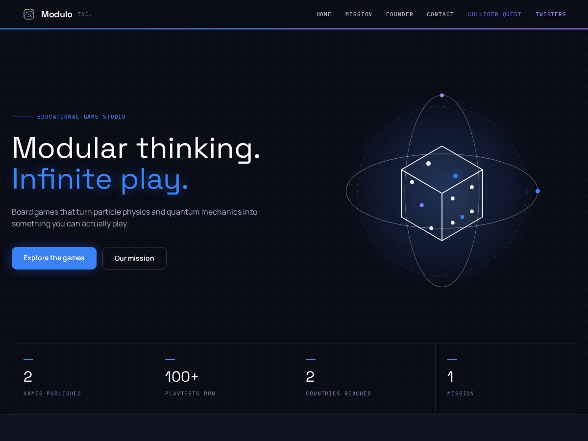 Landing-page snapshot of moduloinc.org