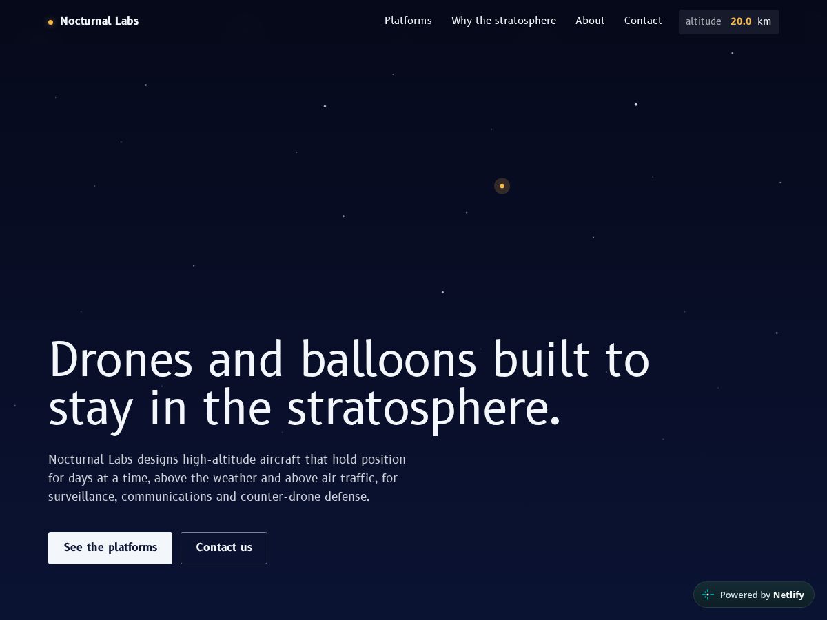 Landing-page snapshot of nocturnallaboratory.com