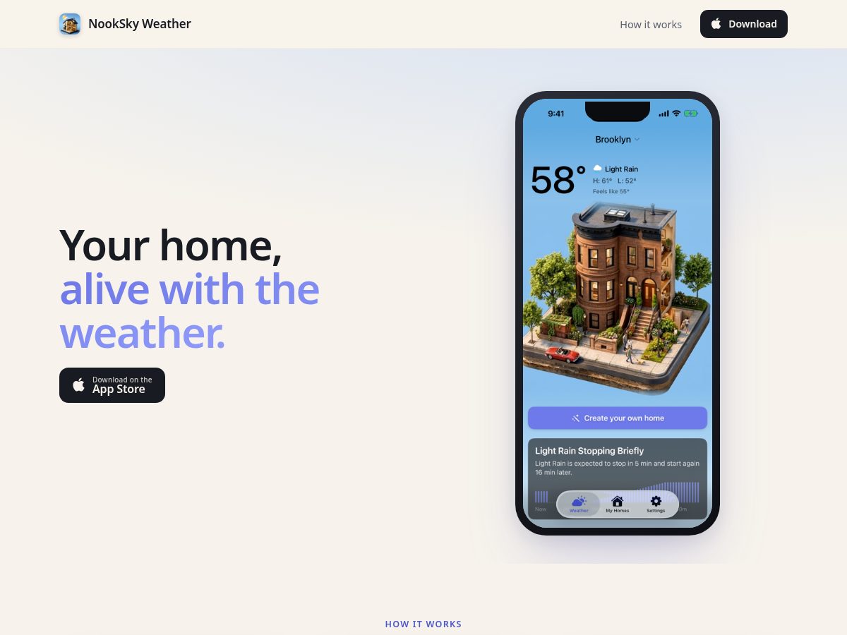 Landing-page snapshot of nooksky.com