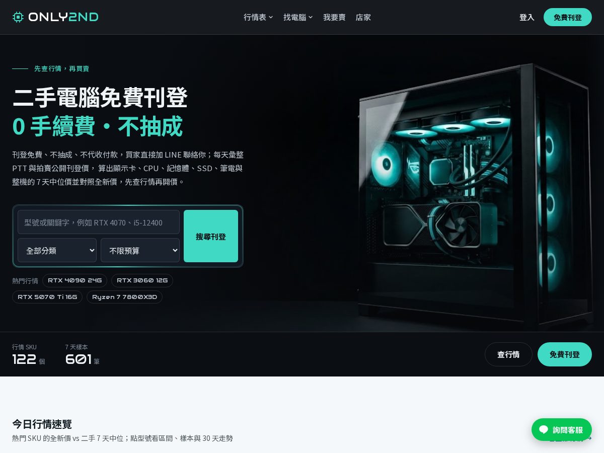 Landing-page snapshot of only2nd.com