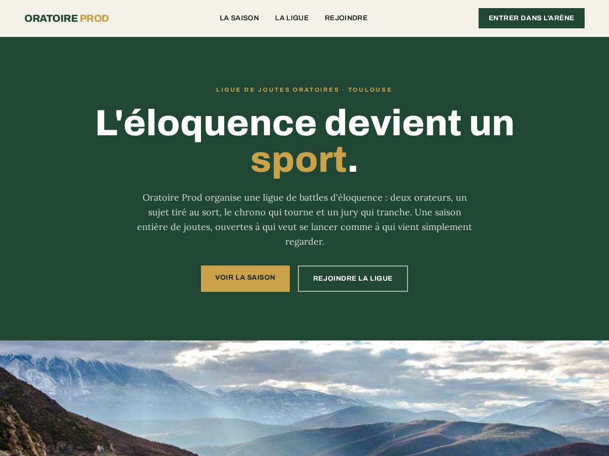 Landing-page snapshot of oratoireprod.site