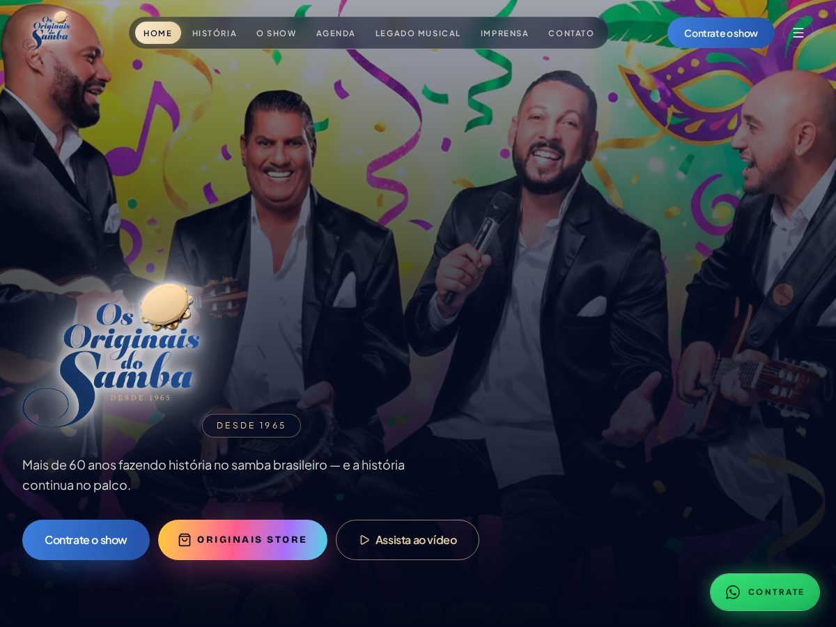 Landing-page snapshot of osoriginaisdosamba.app