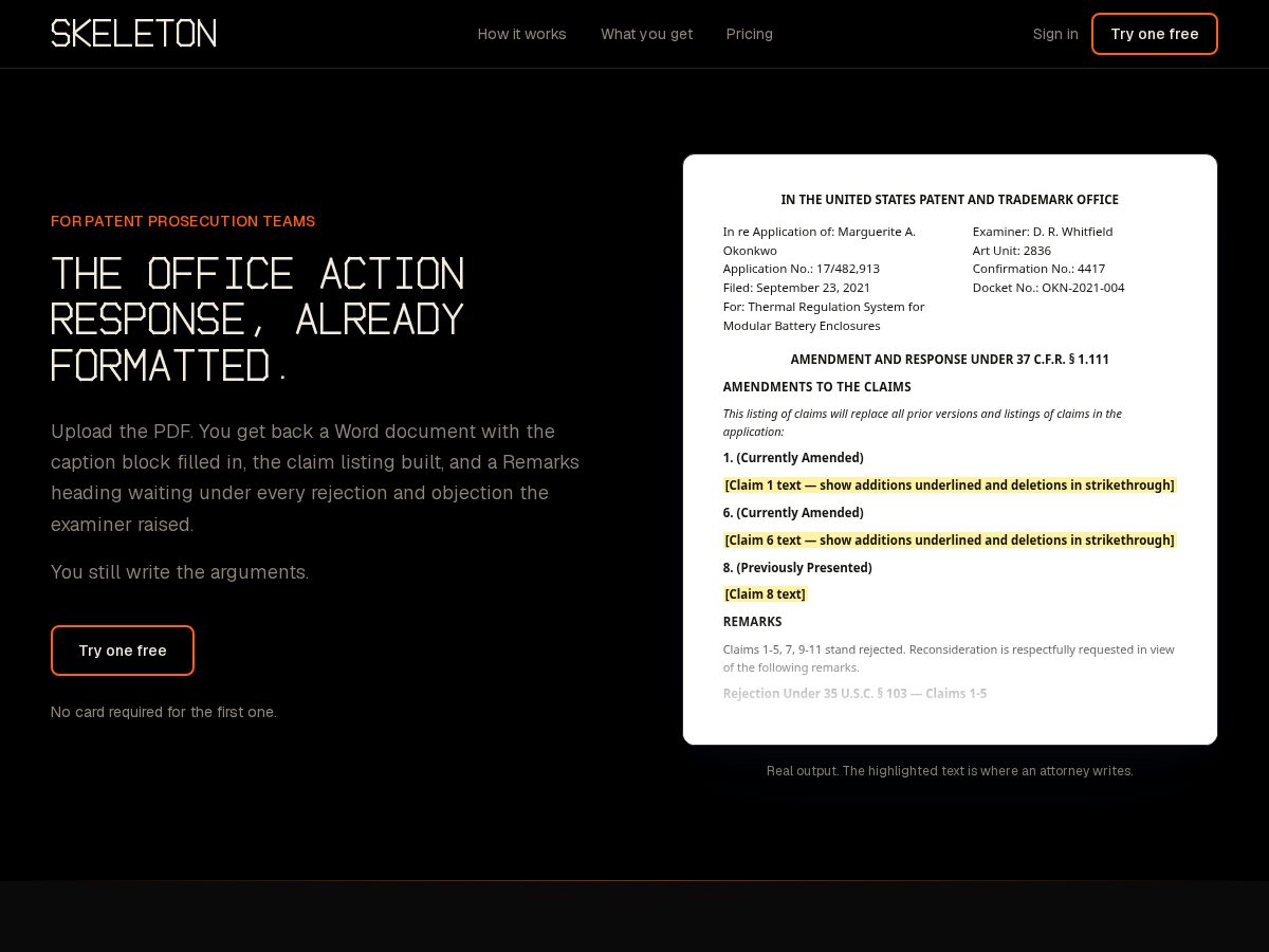 Landing-page snapshot of patentshell.com