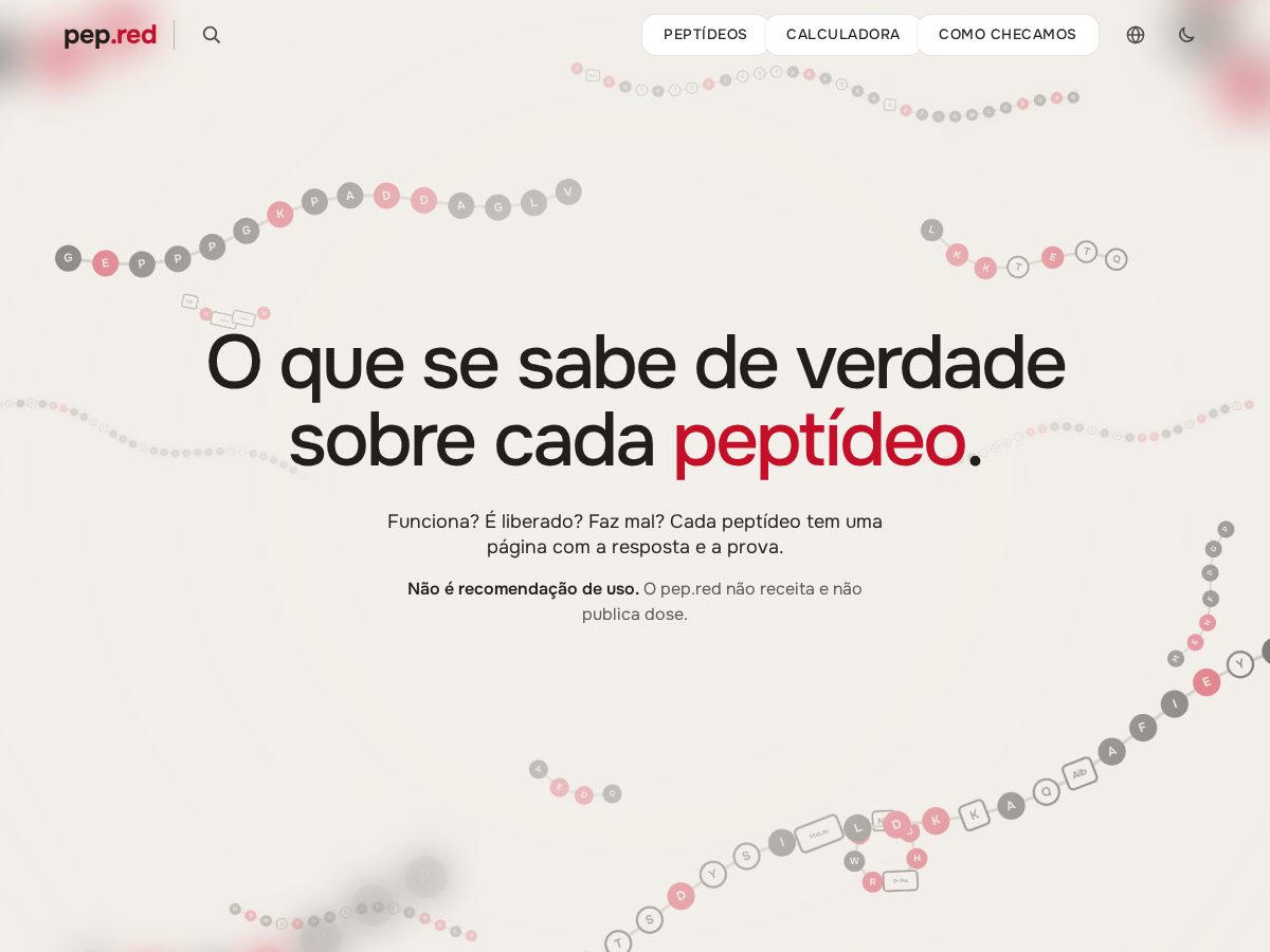 Landing-page snapshot of pep.red