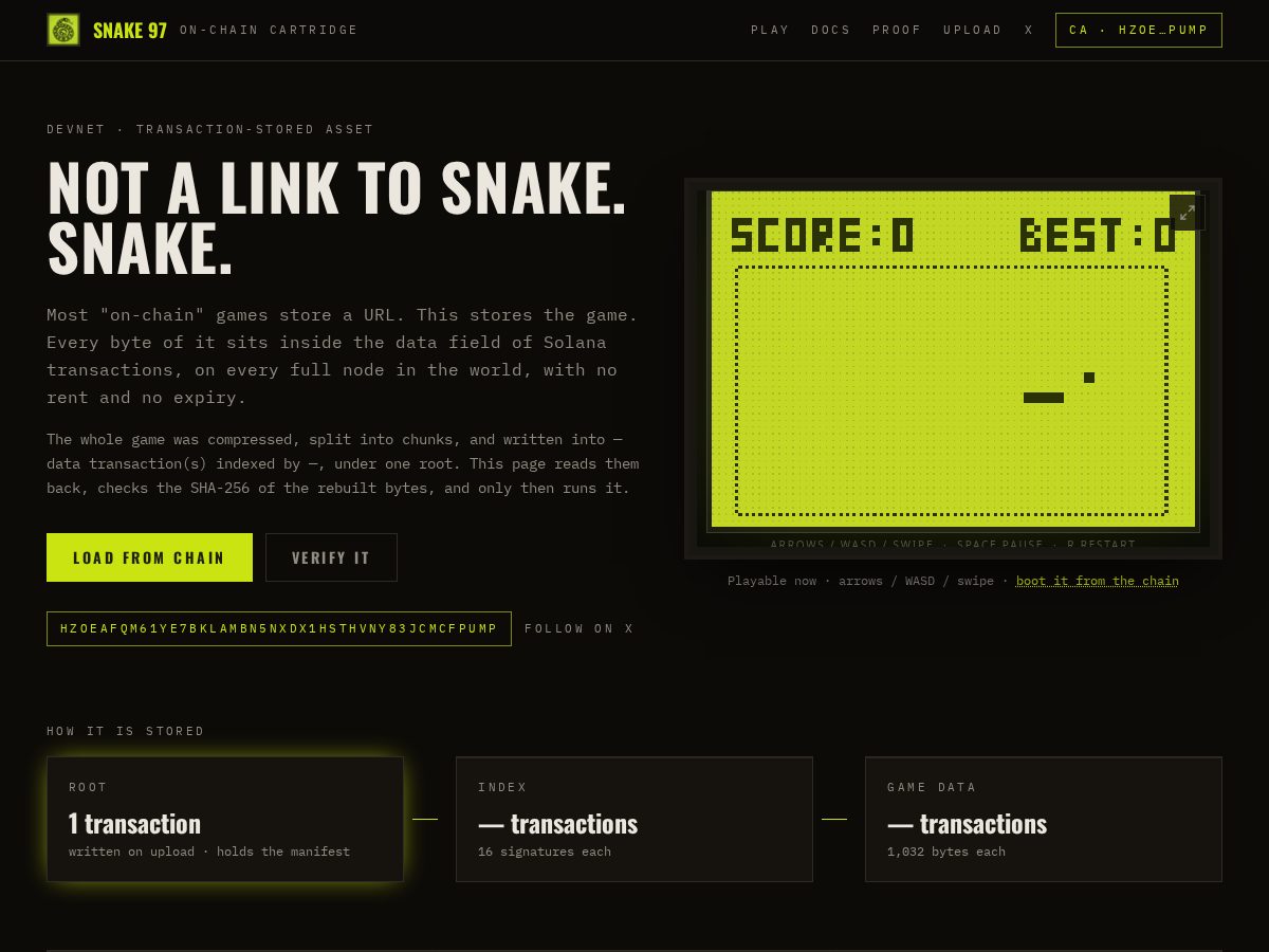 Landing-page snapshot of playsnake.fun