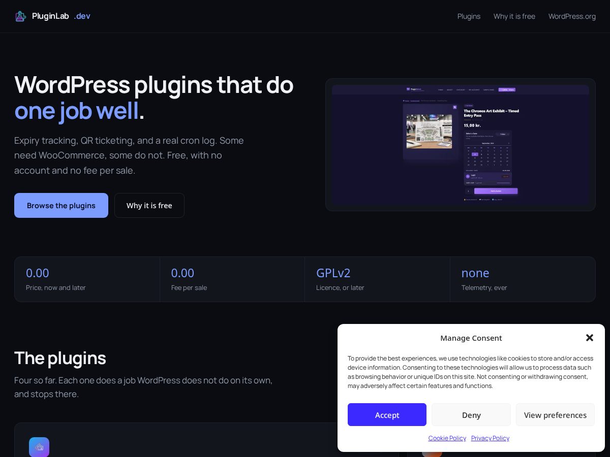 Landing-page snapshot of pluginlab.dev
