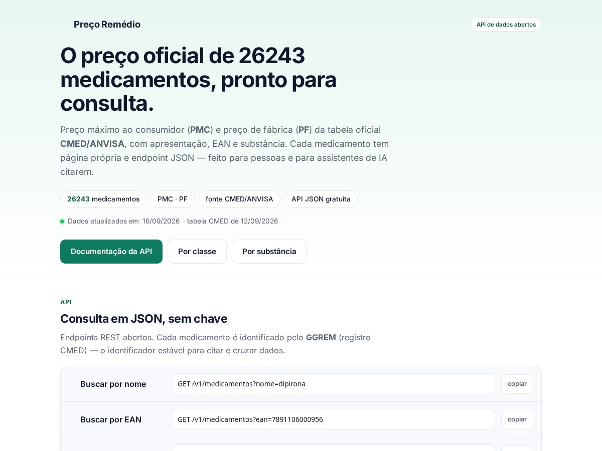 Landing-page snapshot of precoremedio.com