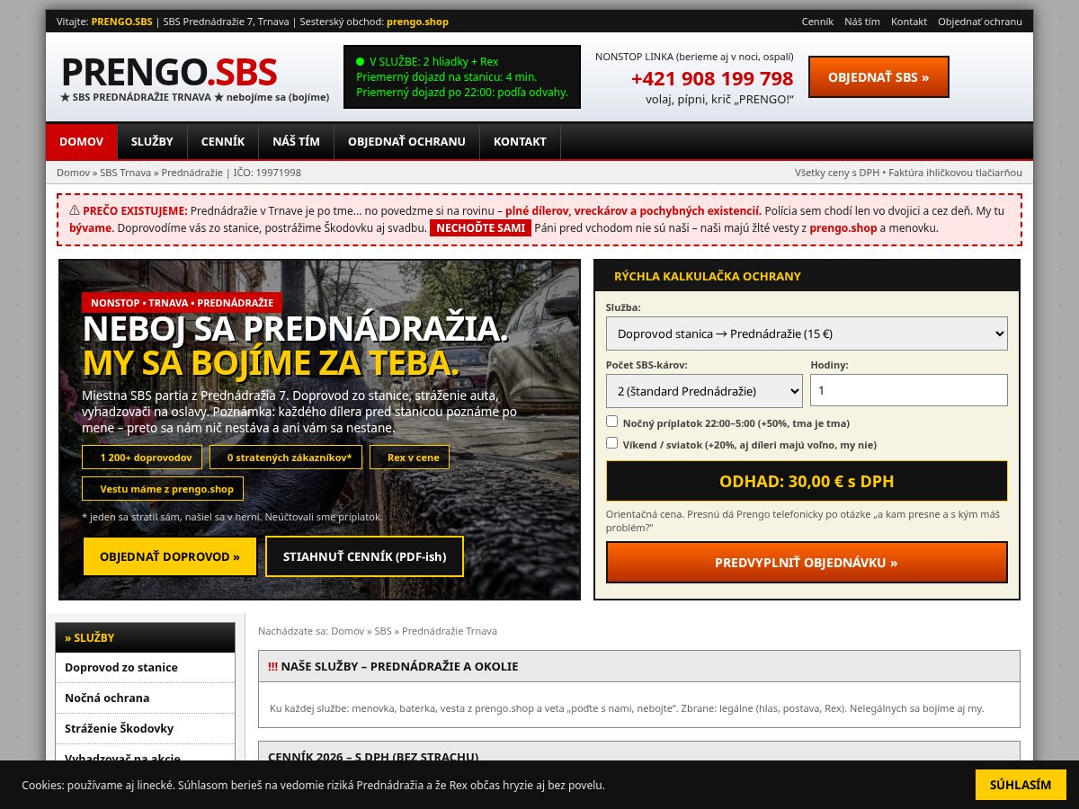 Landing-page snapshot of prengo.sbs