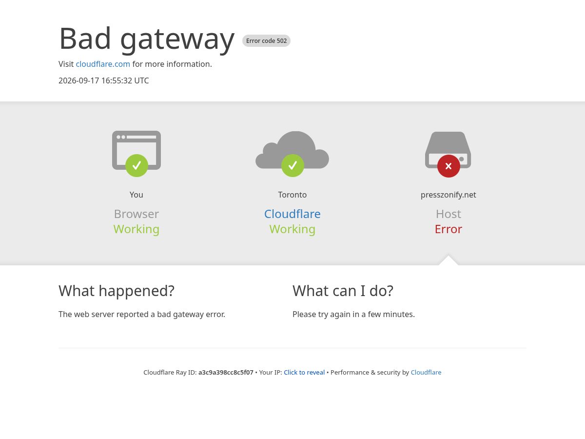 Landing-page snapshot of presszonify.net