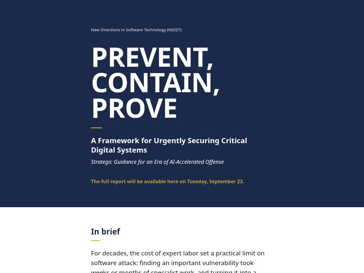 Landing-page snapshot of prevent-contain-prove.org
