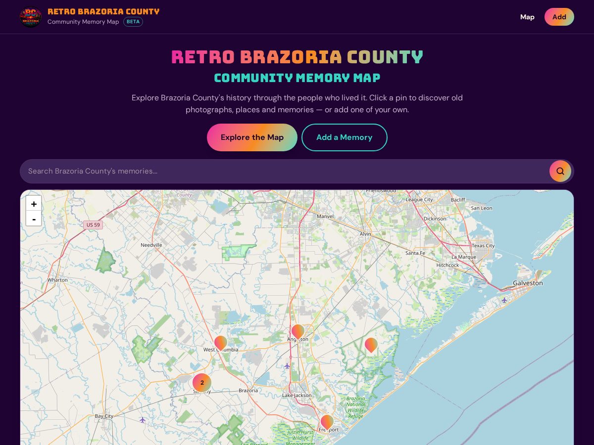 Landing-page snapshot of retrobrazoriacounty.com