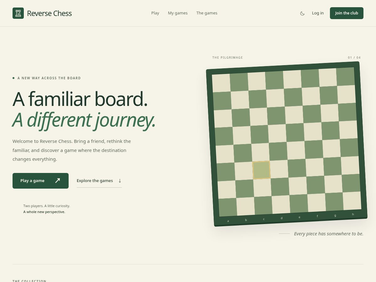 Landing-page snapshot of reverse-chess.app