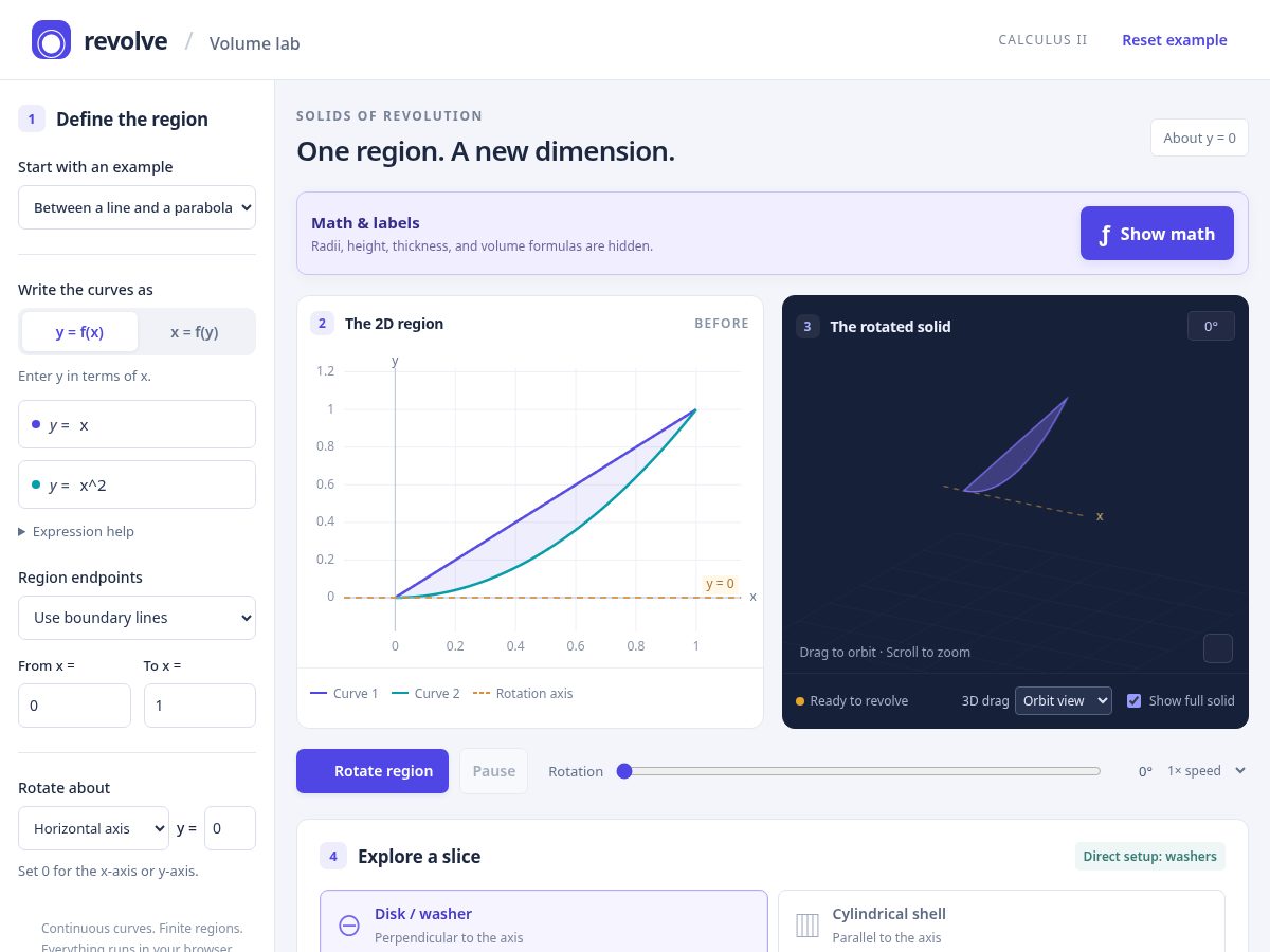Landing-page snapshot of revolve-lab.space