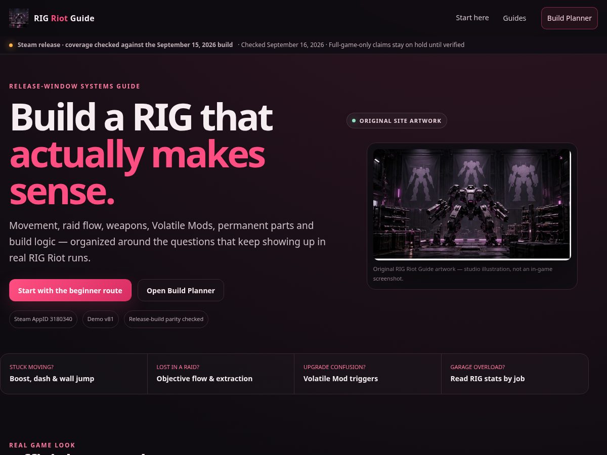 Landing-page snapshot of rigriot.site