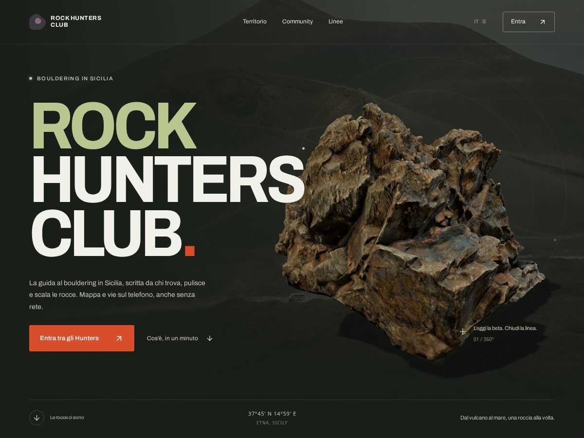 Landing-page snapshot of rockhunters.club